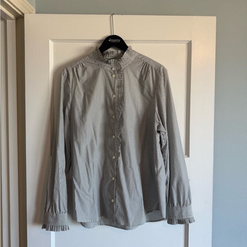 Frame Black and White Striped Shirt